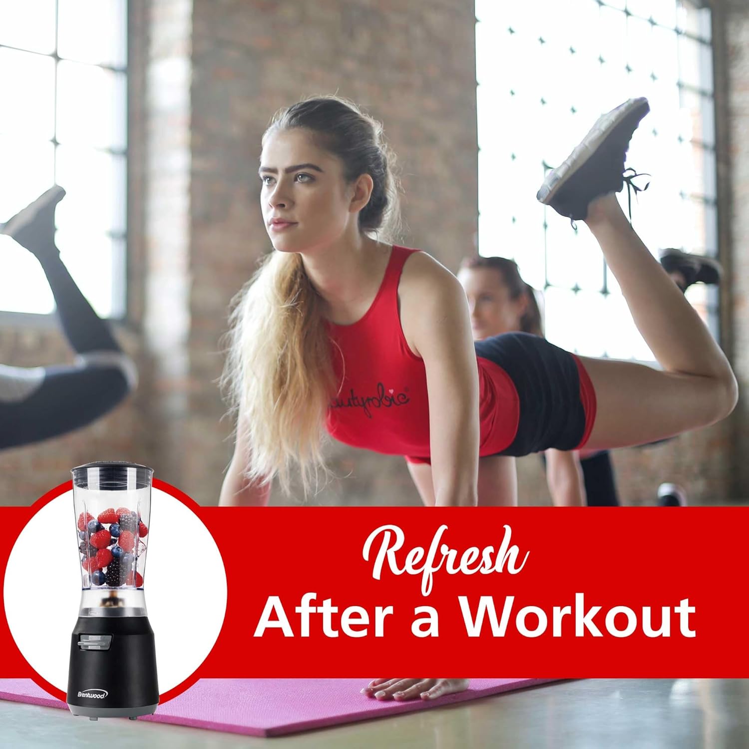 BRENTWOOD GEOJUG JB-191BK 180-Watt 14-Oz. Personal Blender (Black/Gray)