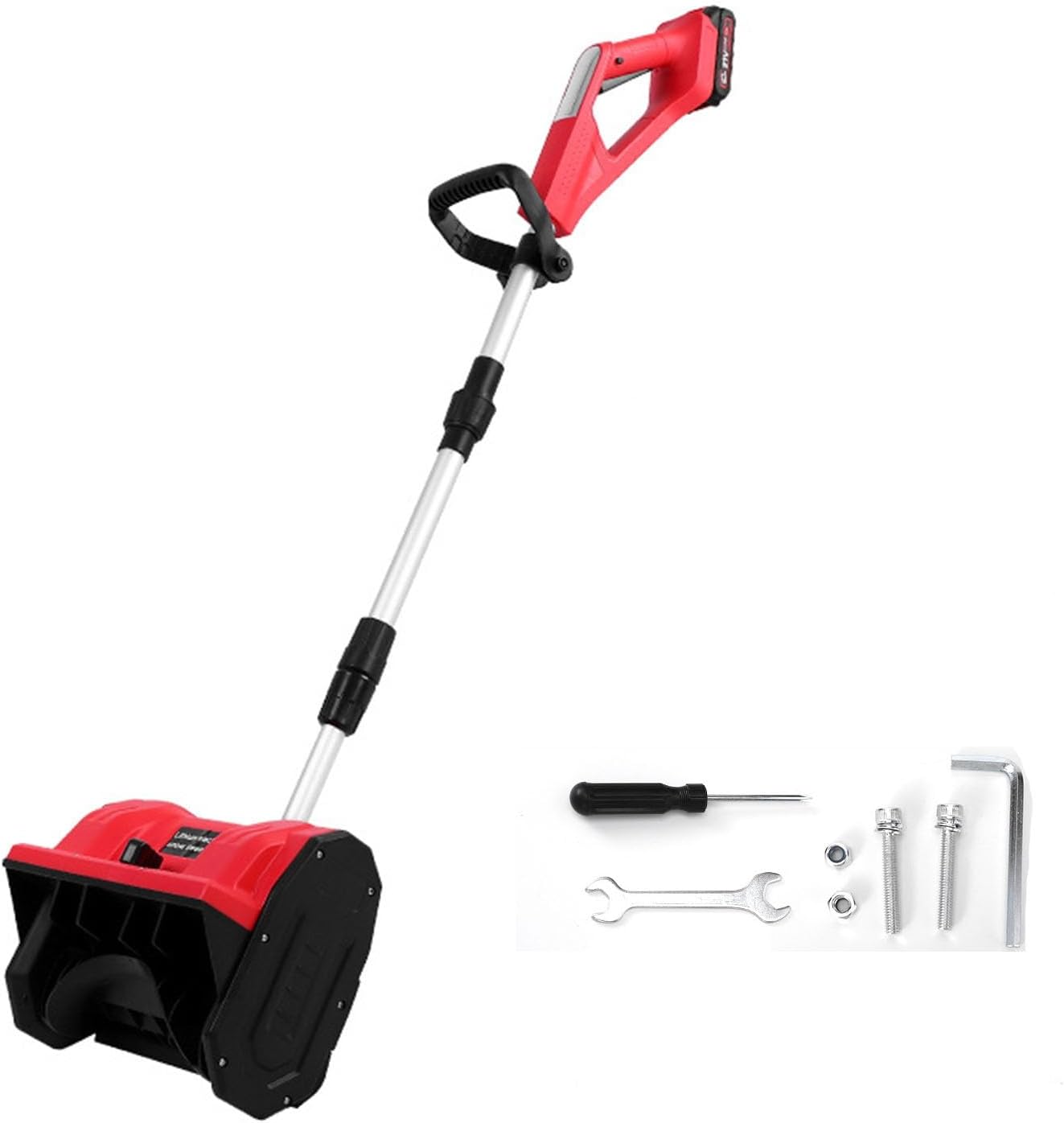 Cordless Snow Shovel, 21V Snow Blower, 12-Inch Electric Snow Shovel with Can Work Continuously for 1 Hour & Quick Charger, Foldable Design for Easy Storage & Use