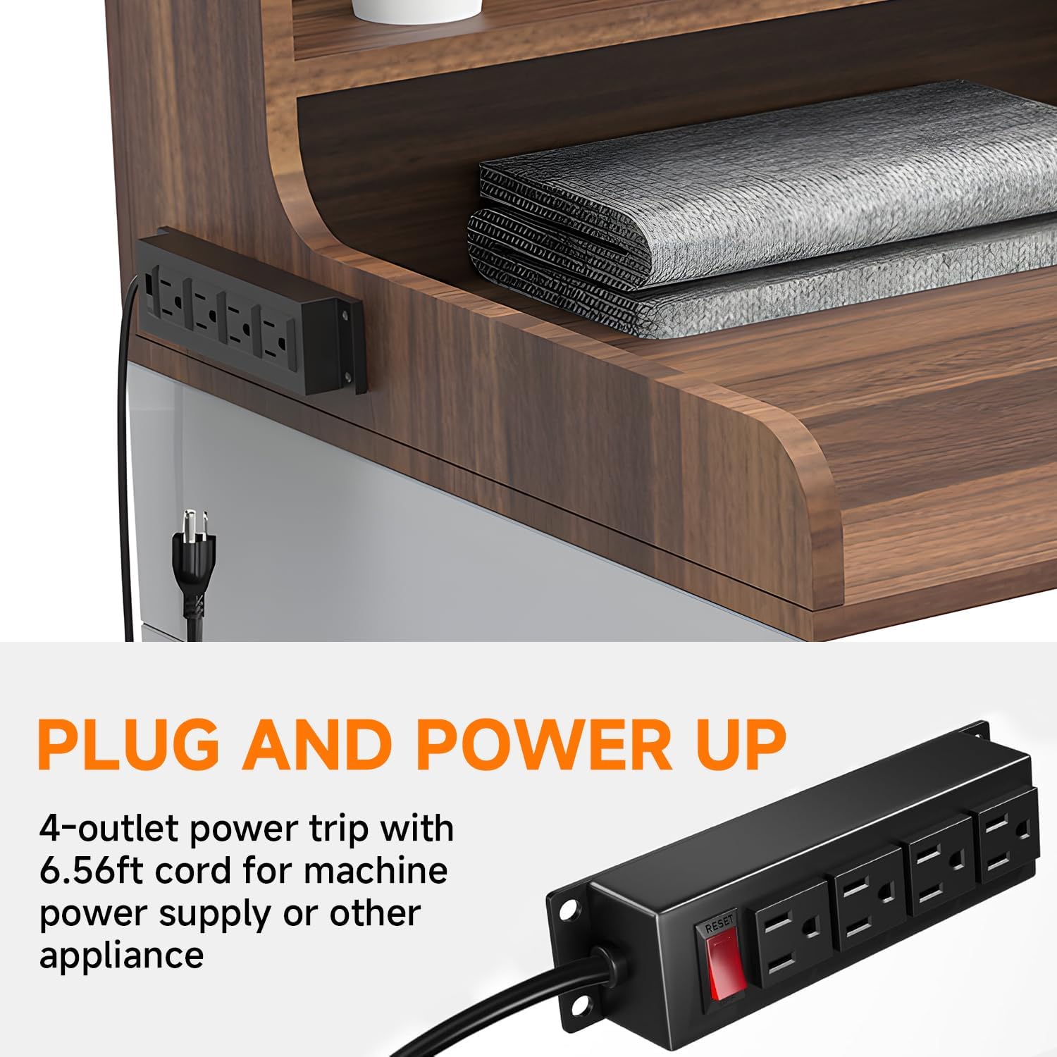 2-Tier Washer Dryer Countertop with Charge Station, 54