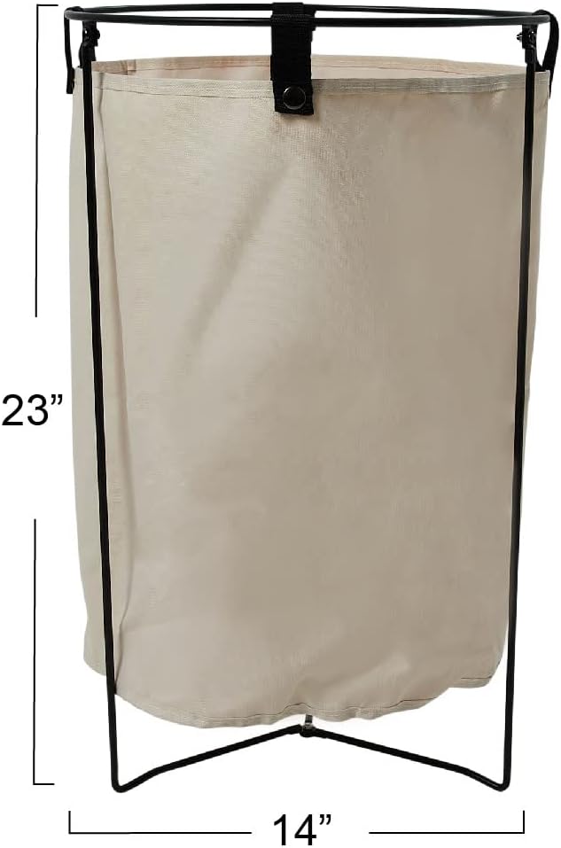 Household Essentials Iron Laundry Hamper with Removable Bag