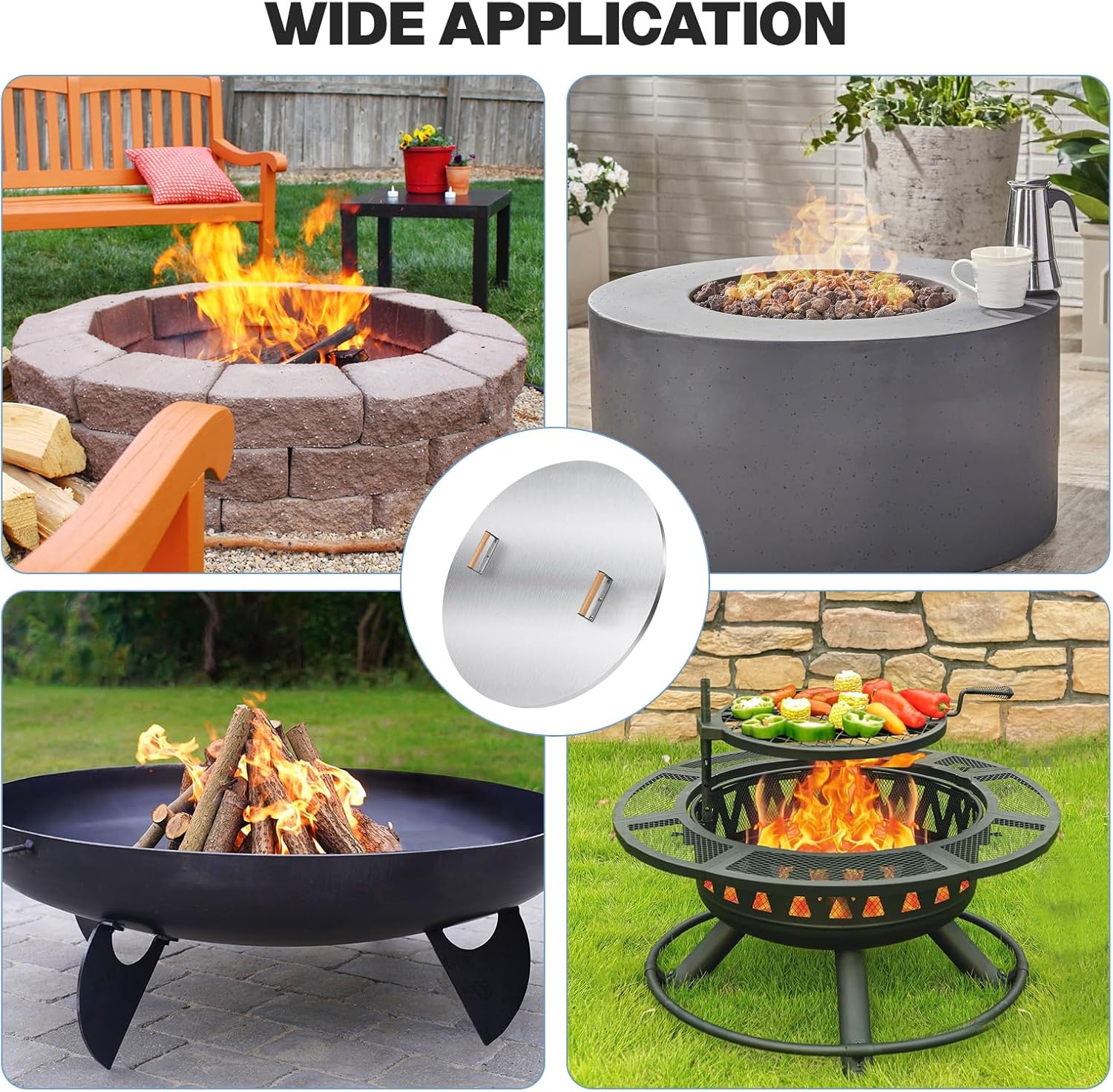 Fire Pit Lid Cover Round - 34