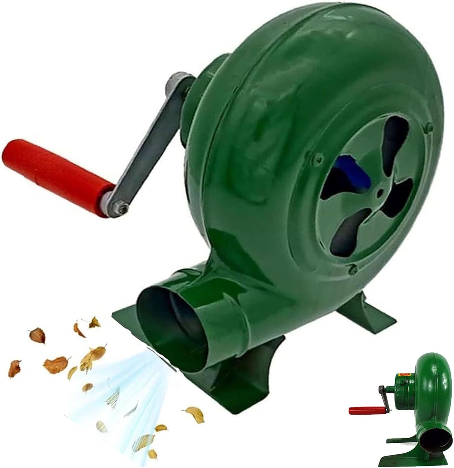 Iron Gear Popcorn Fan BBQ Fan Hand Crank Blacksmith Forge Blower Manual Barbecue Air Blower Metal Fan Blade For Camping Picnic Party Fast Fire Starter BBQ Tool(Size:350W,Color:One Color)