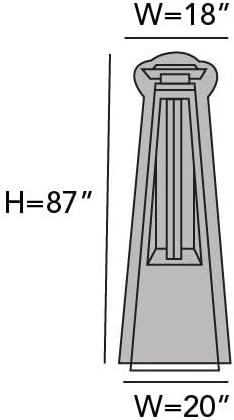 Covermates Square Patio Heater Cover - Weather Resistant Polyester, Elastic Hem, Water Resistant Zipper, Grill and Heating, 18W x 87H, Khaki