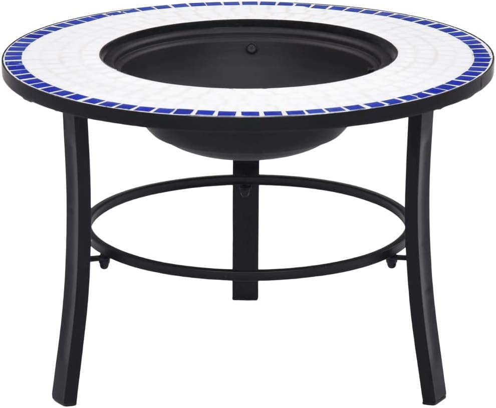 CHARMMA Mosaic Fire Pit Blue and White 26.8