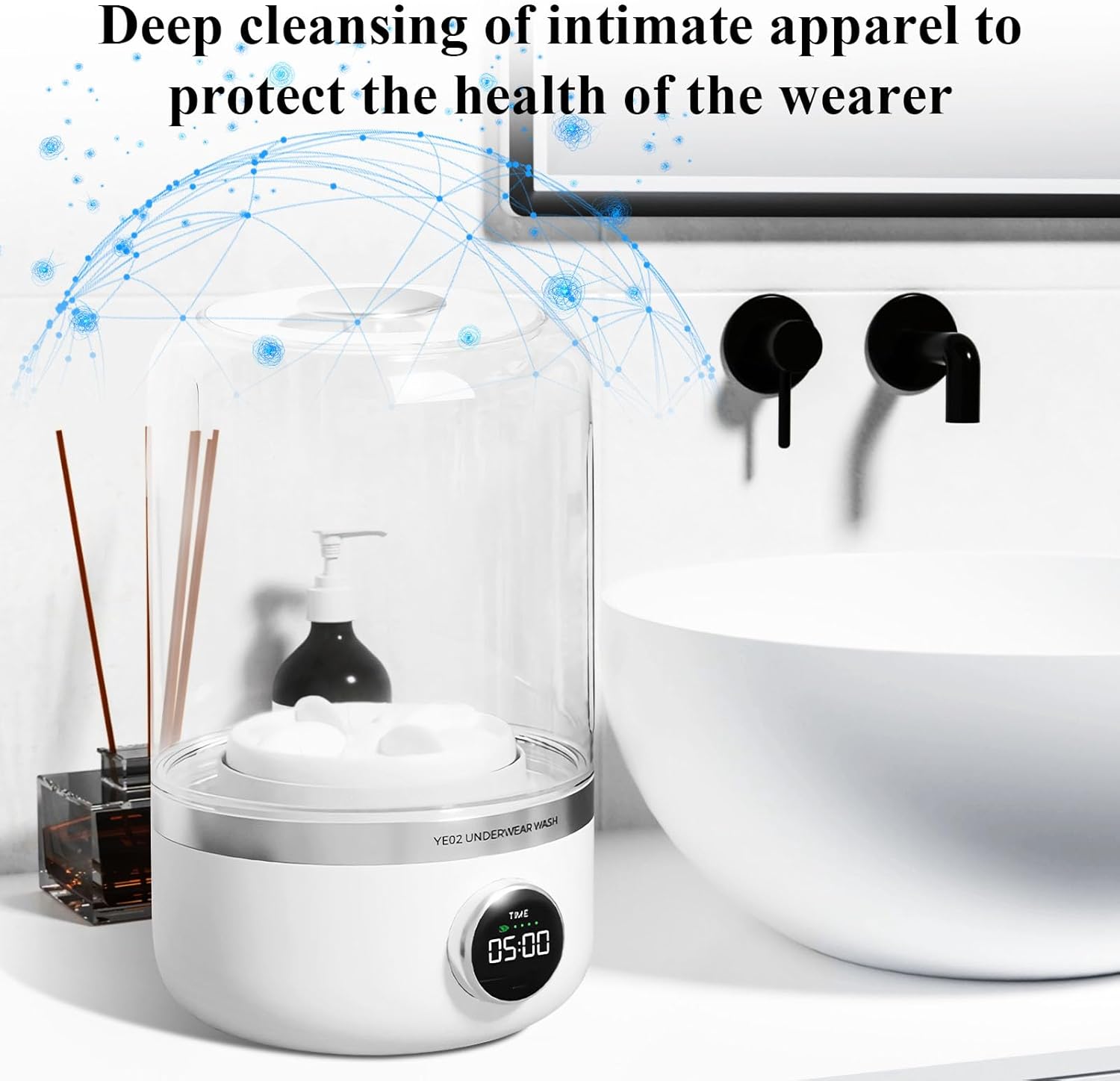 Portable Washing Machine, Rechargeable 4000mAh Cordless Mini Washing Machines, 1L Underwear Washing Machine, Collapsible Compact Washer for Baby Clothes/Underwear/Camping/RV Travel/Apartment