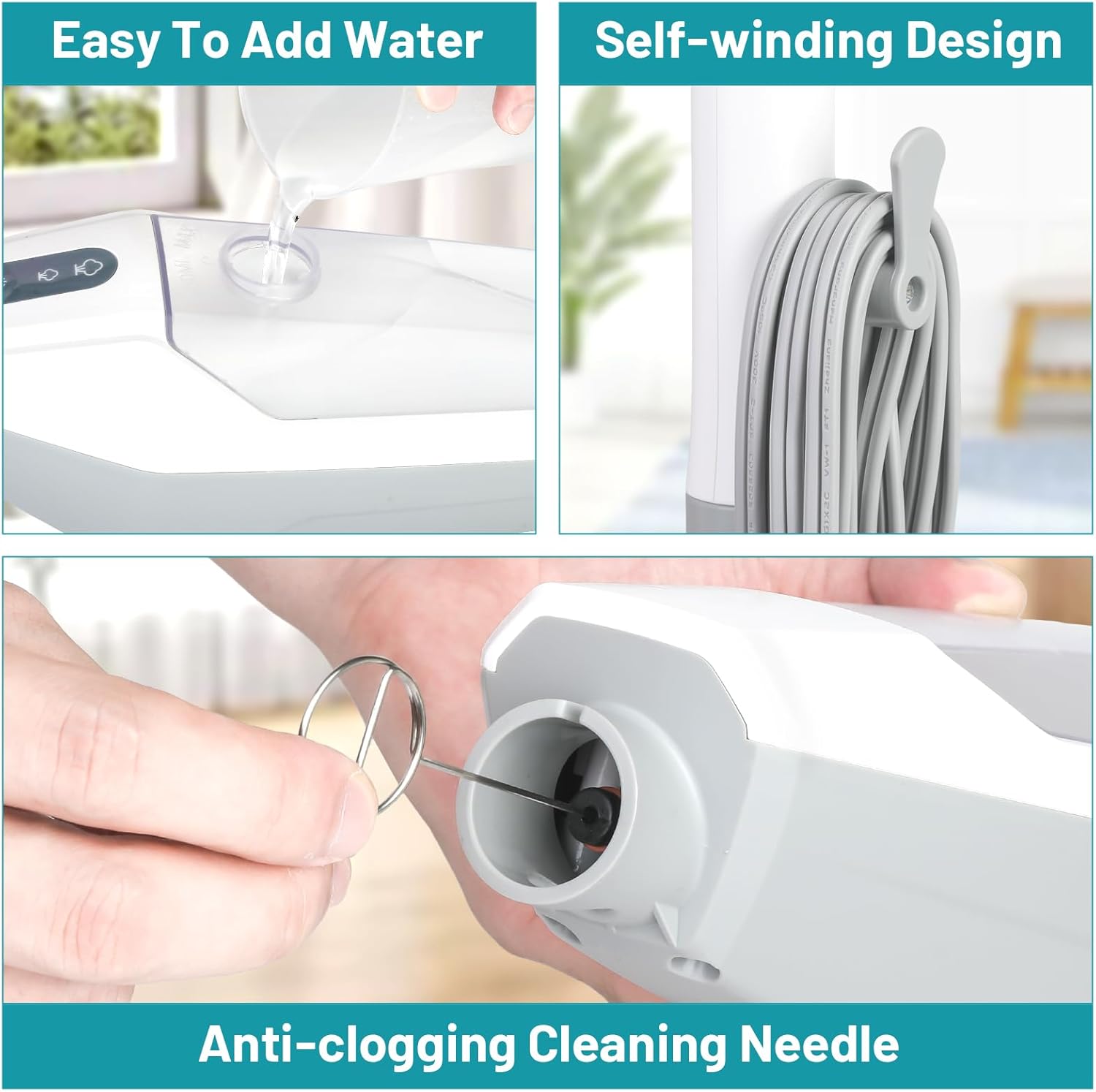 Steam Mop for Floor Cleaning, 12 in 1 Handheld Steam Cleaner for Home, Floor Steamer for Hardwood Windows Tile Laminate Shutter & Clothes with Attachments (White)