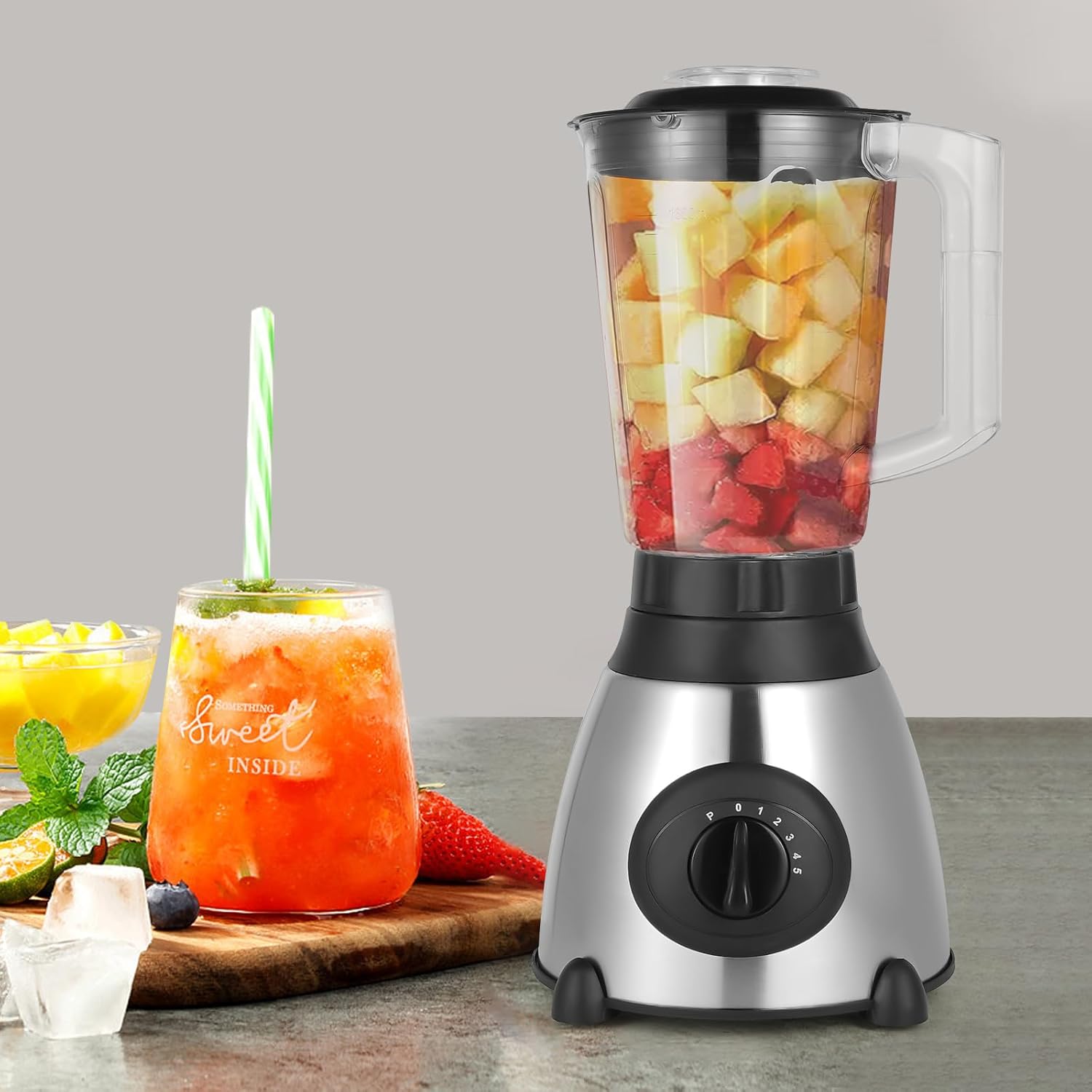 Portable Blender for Shakes and Smoothies 54 Oz Countertop 800W Smoothies Maker with 5 Speeds & To-Go Lids Grinder Single Serve Mixer Blender for Shakes and Smoothies