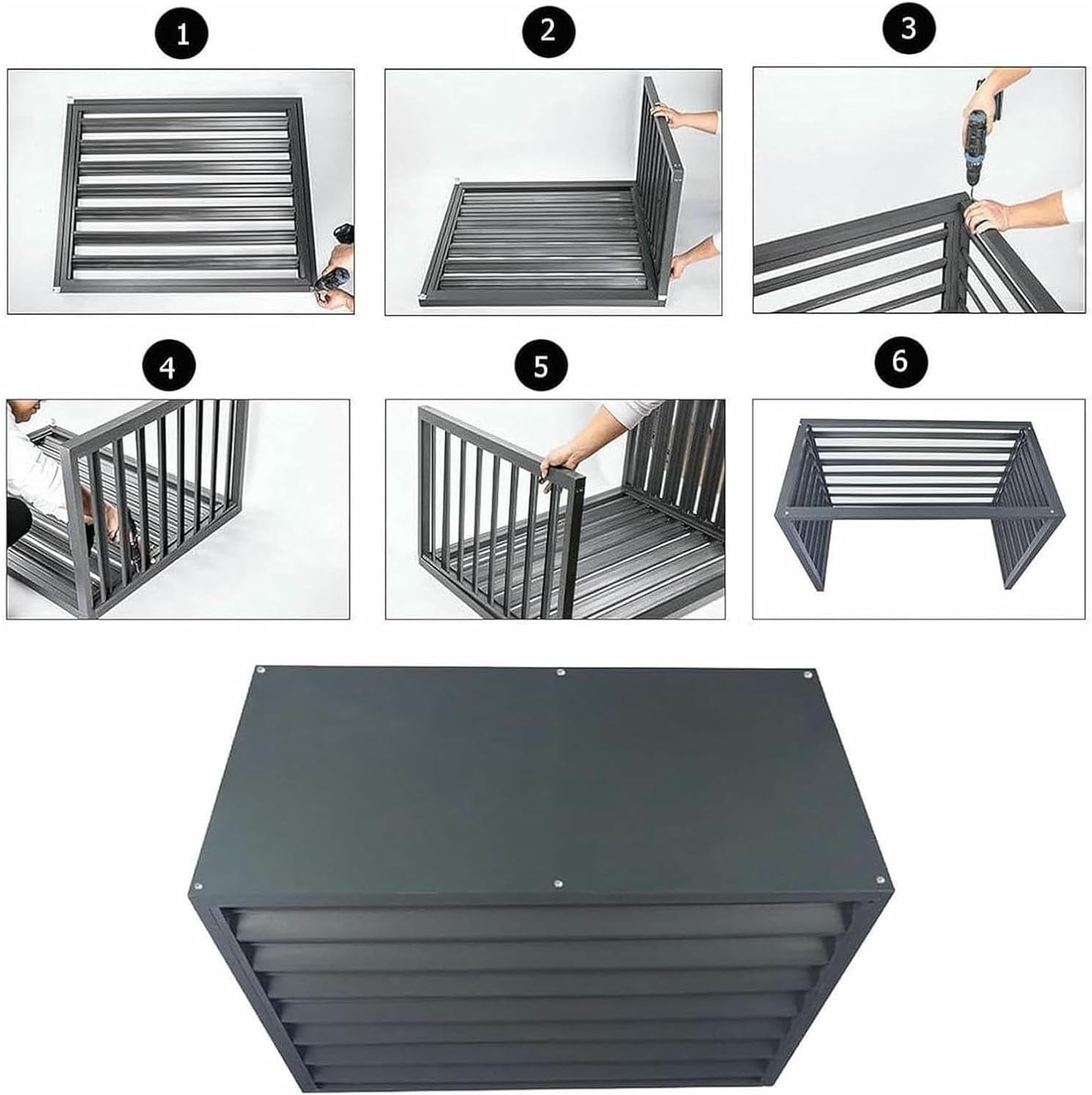 Air Conditioner Covers, Outdoor Anti Theft Aluminum A C Cover Privacy Fence Screen, Used for Outdoor Unit Noise Reduction(White,2 3P)