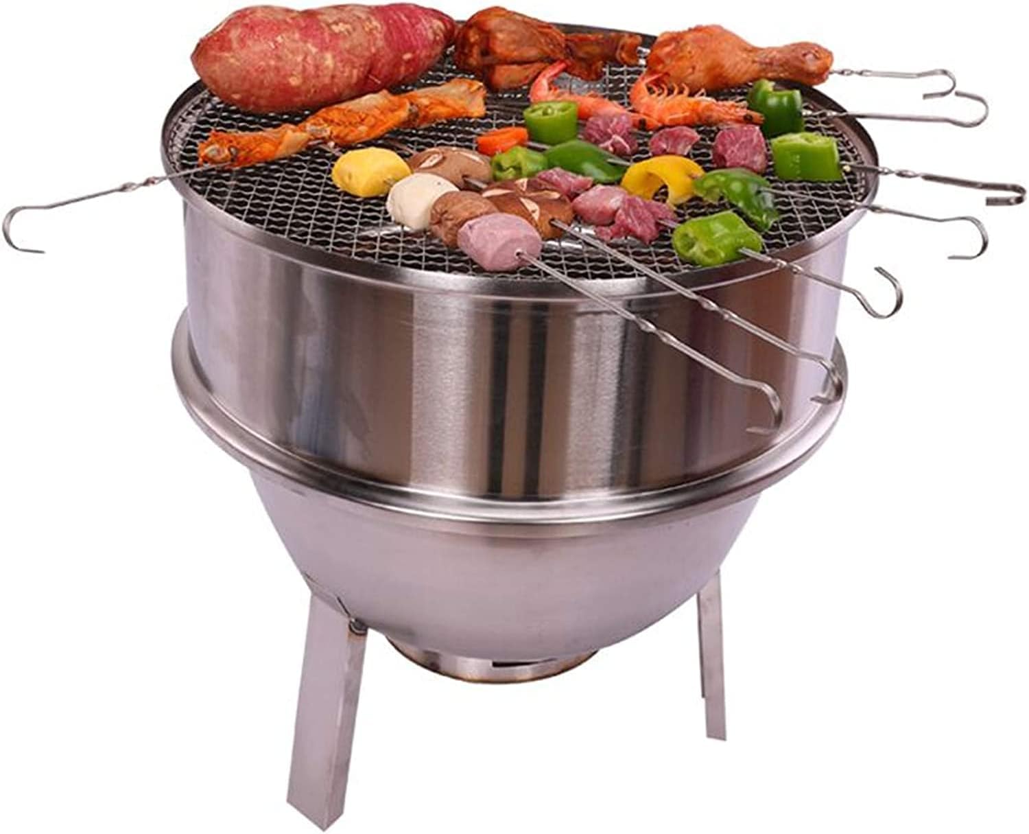 Safety Certification Detachable Barbecue Grill Stainless Steel Grills Multi-Layer Charcoal Barbecues Outdoor Smoker BBQ for Picnic Garden Terrace Camping Travel