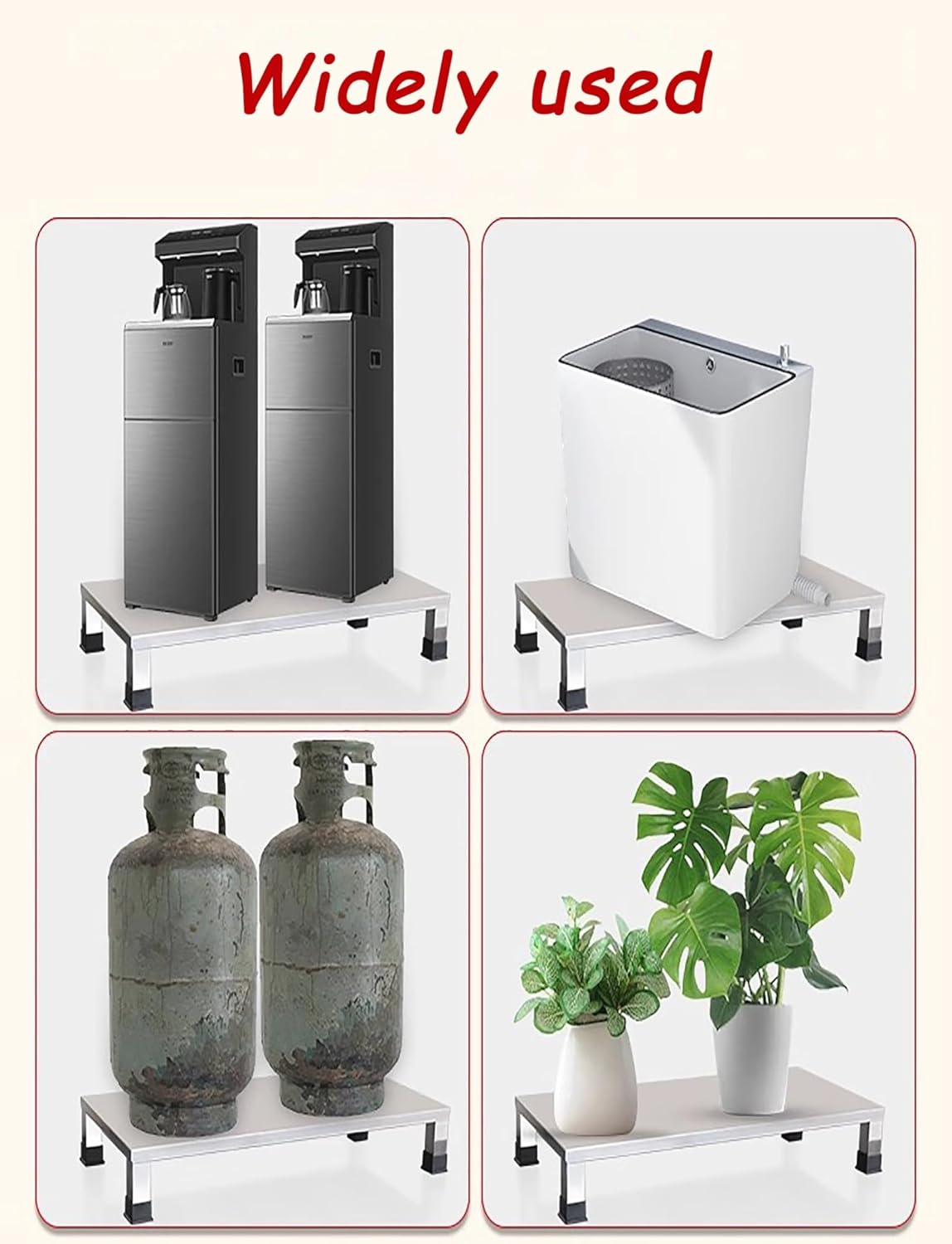 Stainless Steel Fridge Stand, Laundry Pedestal Washing Machine Tray Mat, Raised Shelf Base for Various Furniture and Household Appliances, No Assembly(60x60x20cm/23.6x23.6x7.8in)