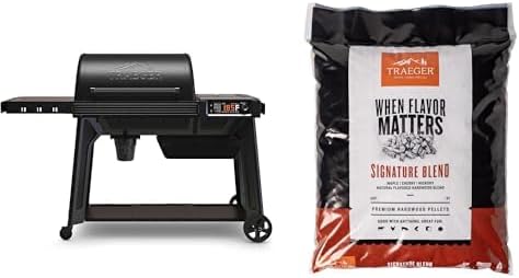 Traeger Woodridge Pro 970 Sq. In. Electric Wood Pellet Grill and Smoker with WiFIRE + 18 lb. Signature Blend All-Natural Wood Pellets Bundle