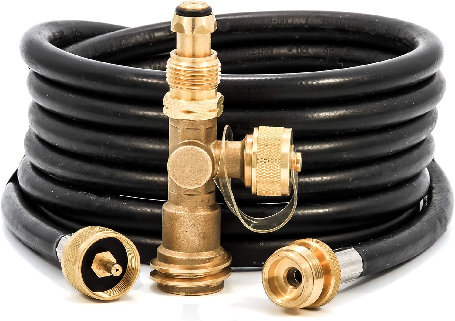 Camco 59103 Propane Brass Tee with 3 Port and 12' Hose