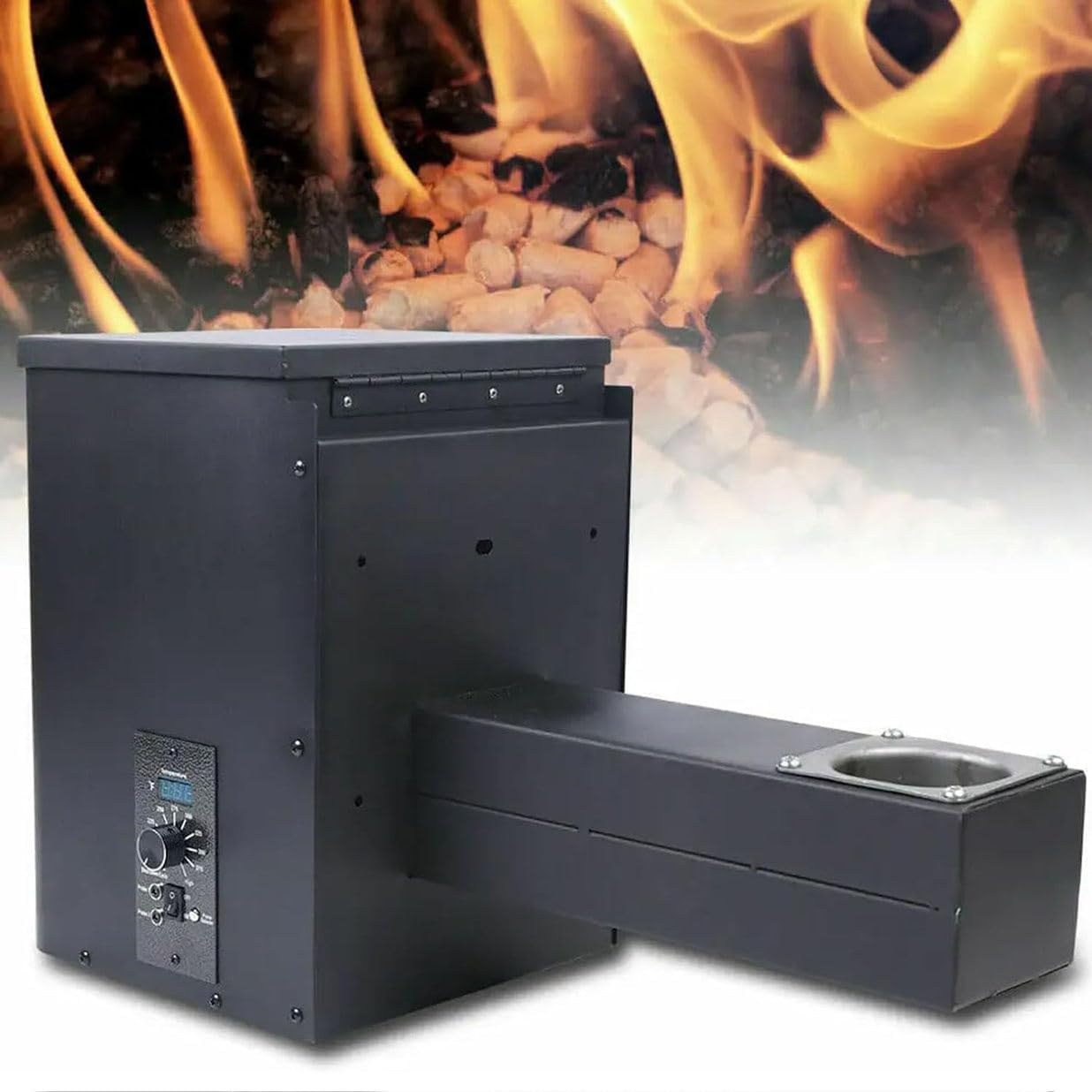 Pellet BBQ Smoker Kit - Digital Smoker with Adjustable Temperature Panel, Electric Hopper Assembly for DIY BBQ Accessories