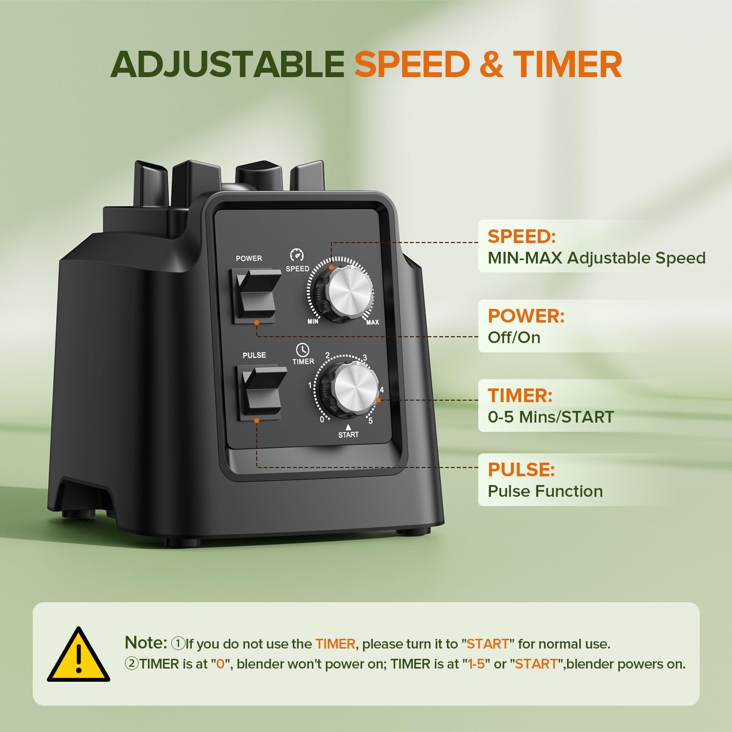 Blenders for Kitchen, Smoothie Blender, for Crushing Ice, Puree and Frozen Fruit with Autonomous Clean, BPA-Free