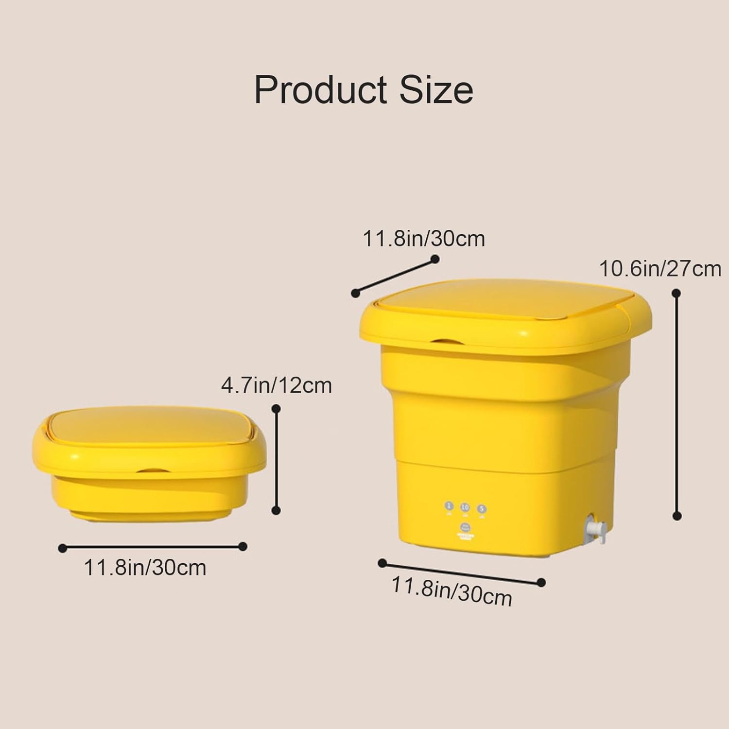 WHYATT Portable Washing Machine,4.5L Capacity, for Travel, Small Spaces, Lightweight and Easy to Carry