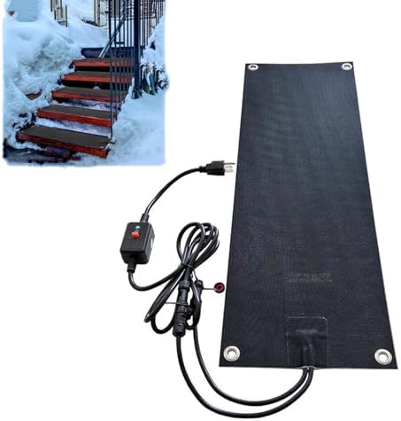 Heated Snow Melting Mat Set – 6 No-Slip Rubber Electric Mats for Ice & Snow Removal on Outdoor Stairs, Walkways, Driveways, Doorways – Winter Safety Solutions
