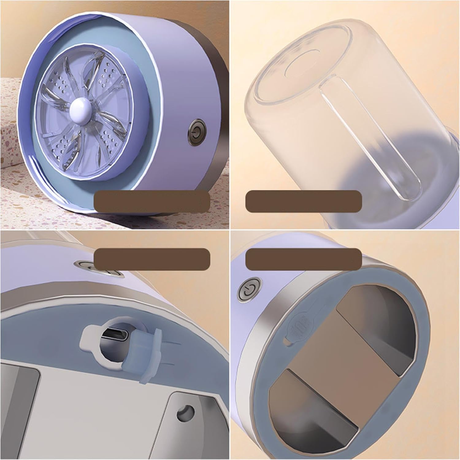 Compact Portable Laundry Washer with 3 Wash Options for, violet