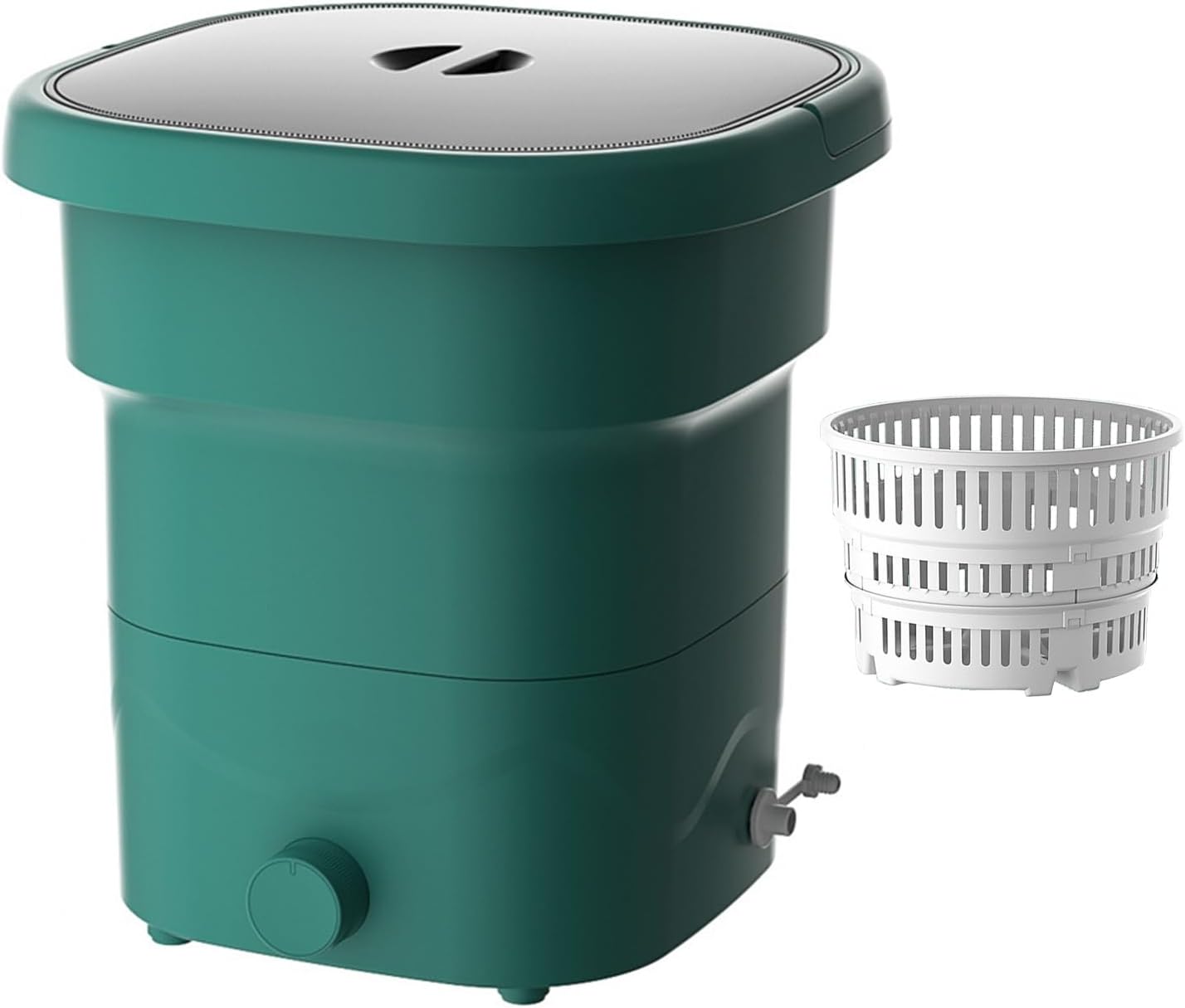 THAMBA 24L Large Capacity Mini Portable Folding Washing Machine, Sales are far Ahead Suitable for Any Occasion Small Washing Machine (Color : Green)