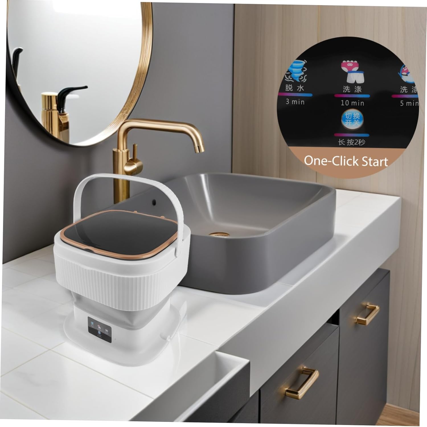 Homoyoyo Mini Portable Washing Machine Laundry Washer Modes for Clothes Socks and Underclothes for Apartments Hotels Camping and Rv Use