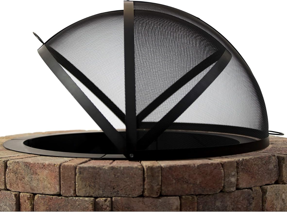 Hampton's Buzaar 40 Inch Fire Pit Easy Access Spark Screen