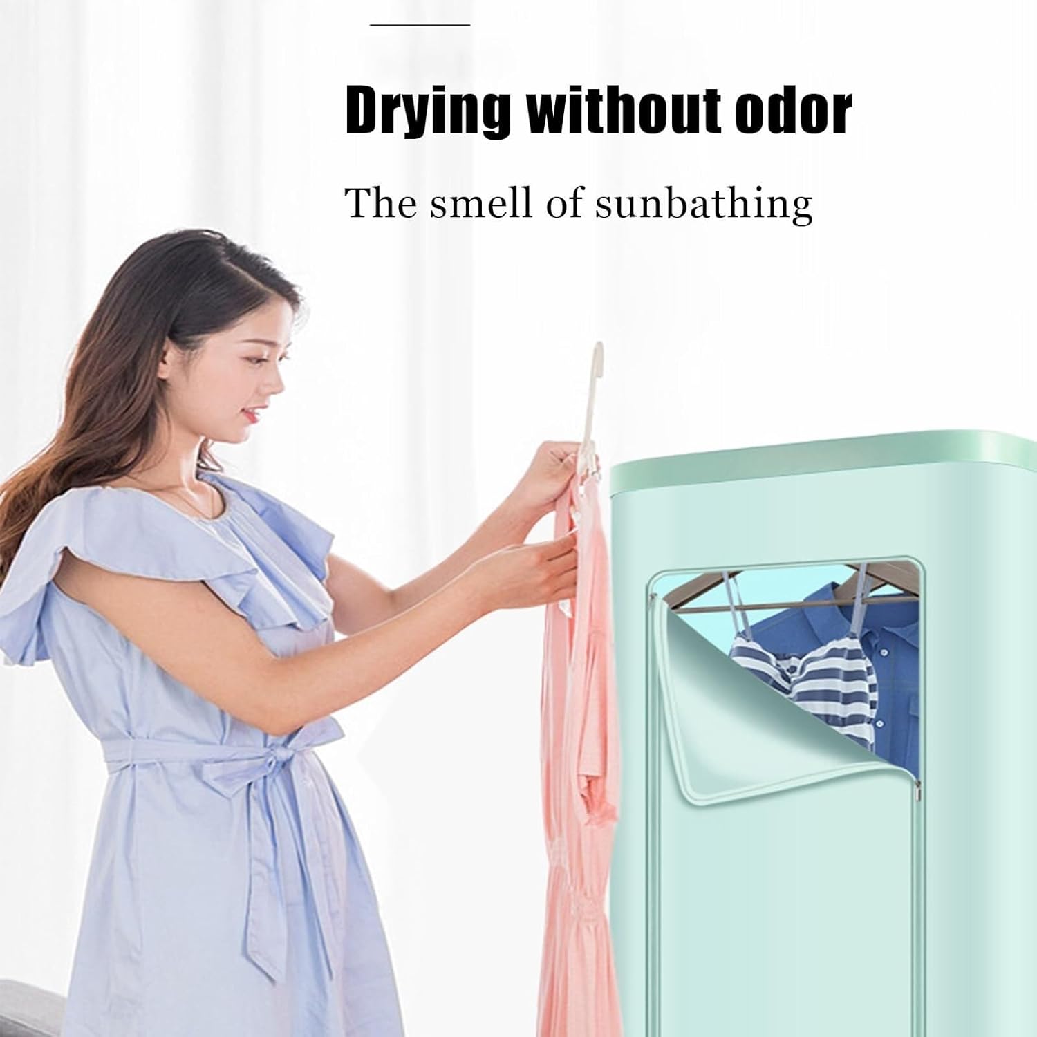 Small Wardrobe Dryer, Travel Suitcase Dryer, Folding Clothes Drying Household Quick-Drying Dryer(Green)