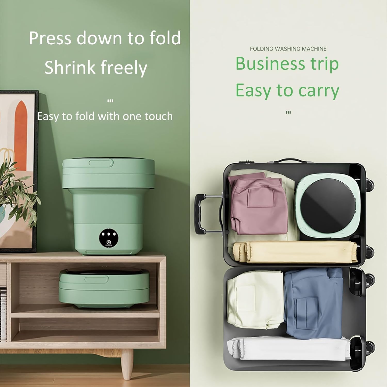 Portable Washing Machine, Foldable Mini Washing Machine, Touch Buttons, with Drainer Basket, Baby Washing Machine, for Camping, Rv, Travel, Small Spaces (Color : Pink, Size : 8L)