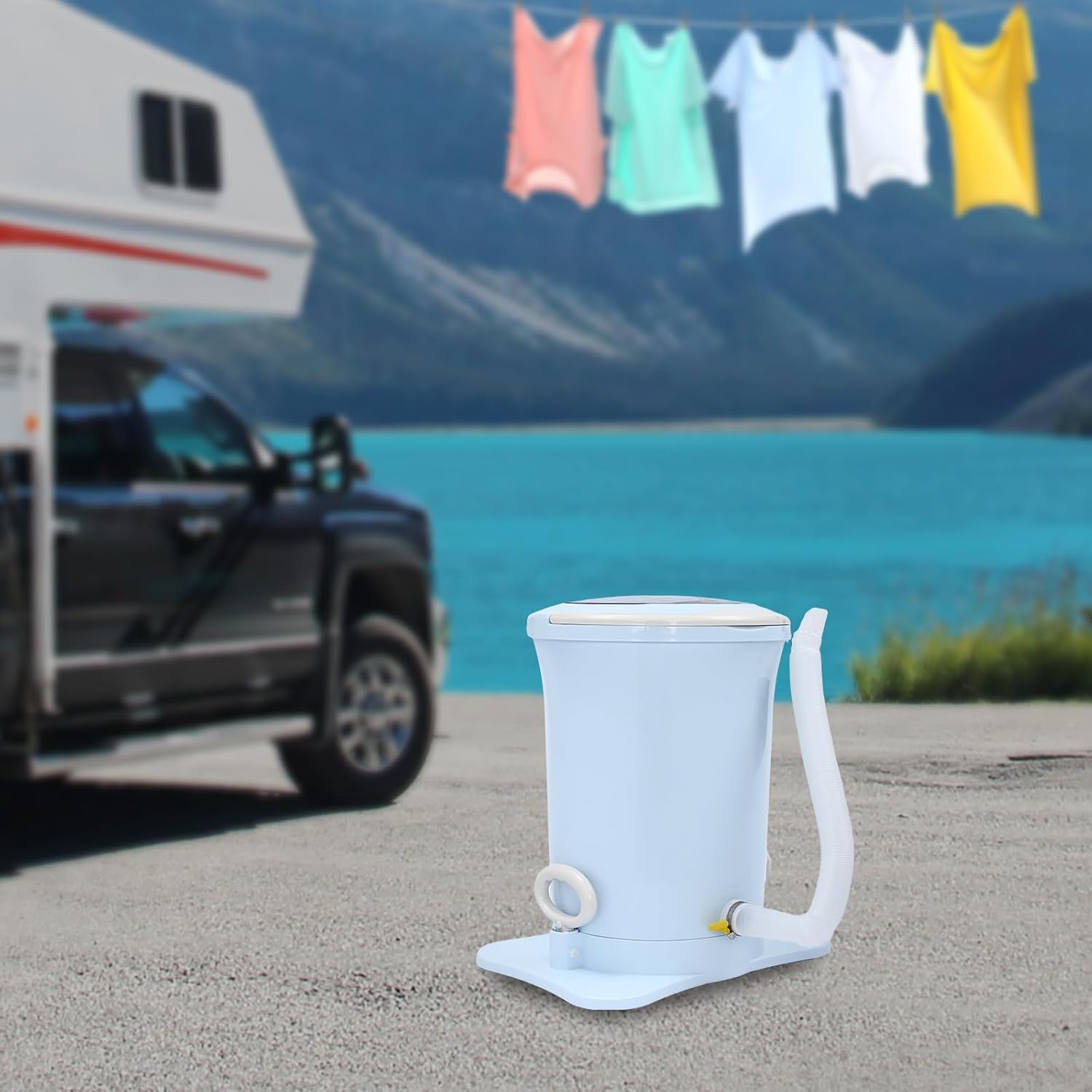 Manual Clothes Dehydrator Foot Pedal Laundry Dryer Compact Spin Dryer Non Electric Clothes Spinner Machine 12L/ 3.17Gallon Large Capacity Foot Powered Dehydrator for Wet Clothes