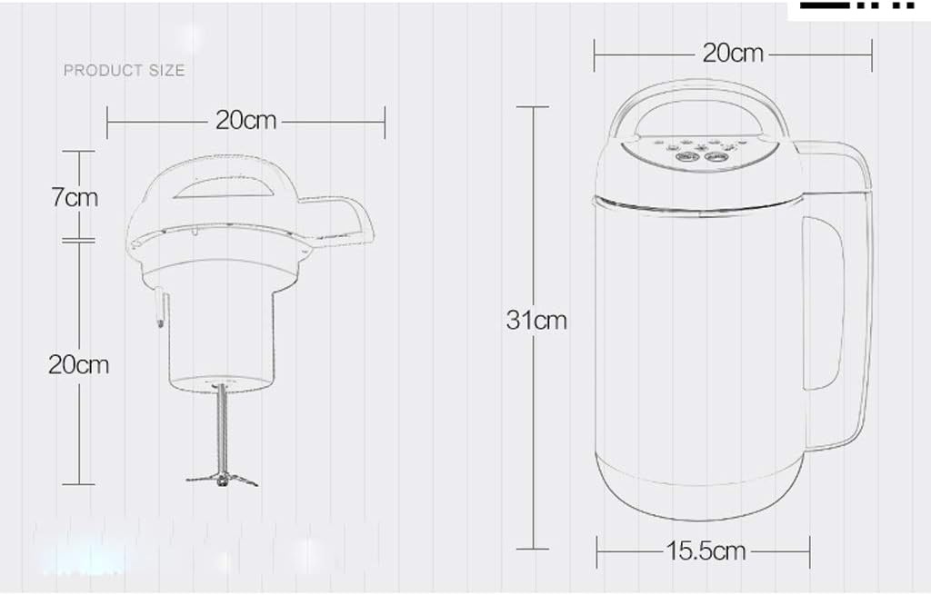 Household Soybean Milk Maker, Stainless Steel Multifunctional Automatic Filter Free Rice Cereal Mixer