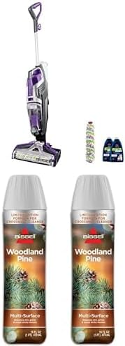 Bundle of BISSELL Crosswave Pet Pro All in One Wet Dry Vacuum Cleaner and Mop for Hard Floors and Area Rugs, Purple, 2306A + BISSELL Limited Edition Woodland Pine Multi-Surface Wash Formula Pine