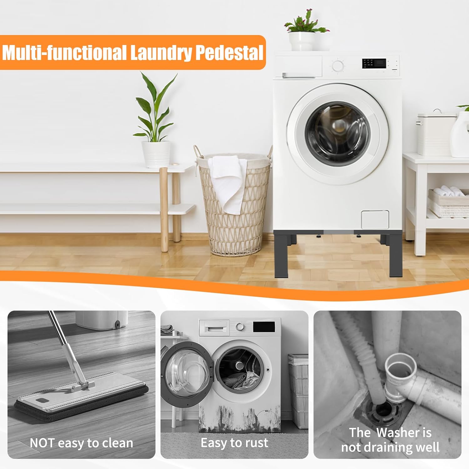 Heavy-Duty All Steel Universal Laundry Pedestal 16