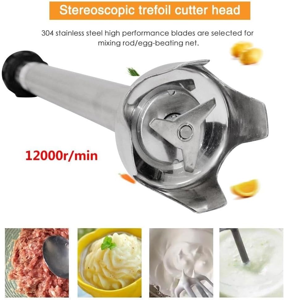 500W Heavy Duty Commercial Immersion Blender - Variable Speed Hand Stick Blender for Soup, Smoothie, Puree - 250mm/300mm Stick (300mm stirring rod)