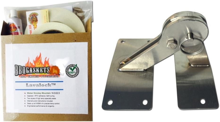 Total Control BBQ Stainless Hinge & Gasket Kit for Weber Smokey Mountain WSM Smoker Grill 18.5 22.5