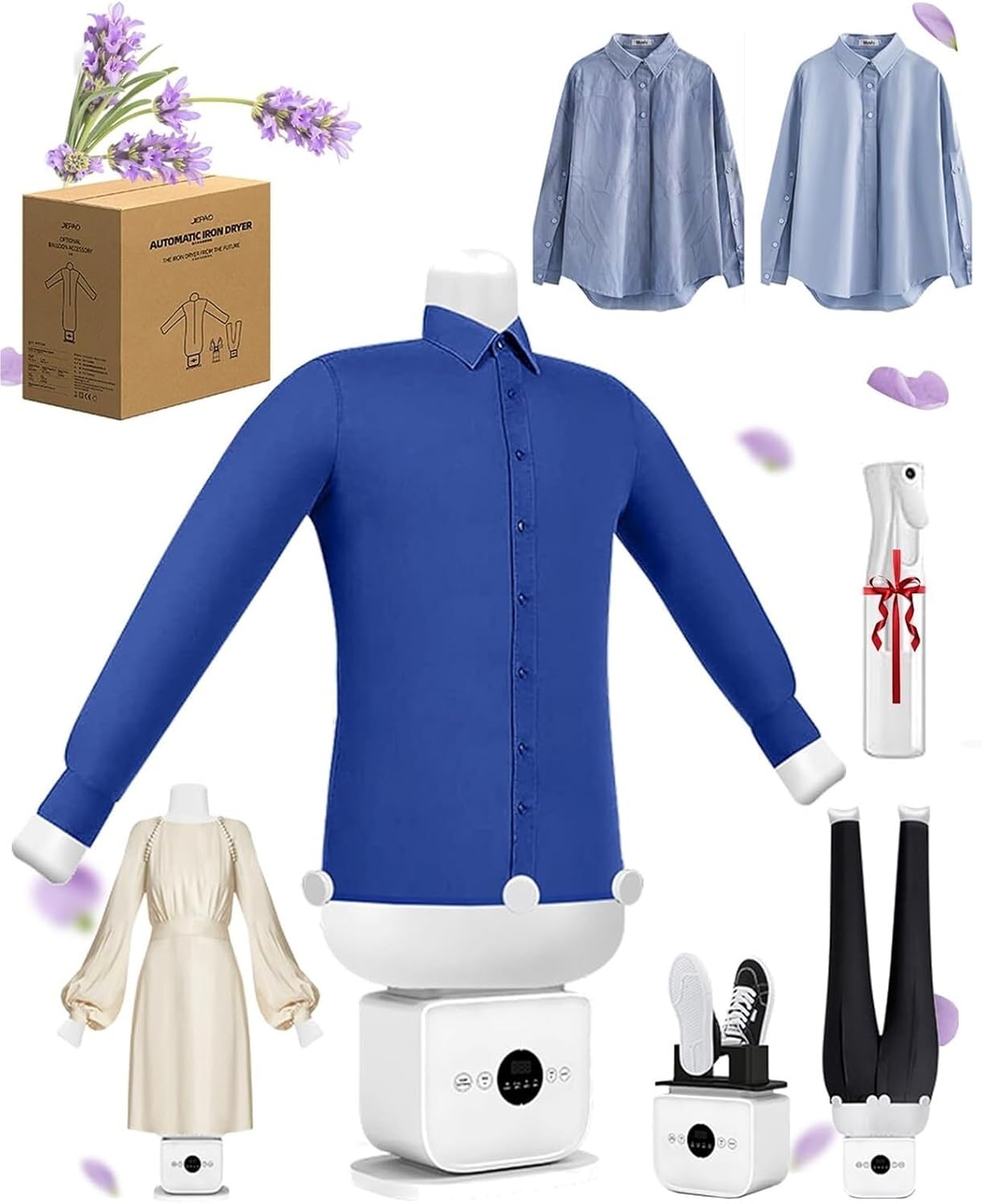 Automatic Ironing Machine 2026 New Hands Free, 360° Hot Air Steamer for Shirts&Pants, Click, Gentle on All Fabrics,Compact for Home&Travel(Full version)