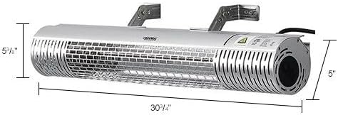 Global Industrial Infrared Patio Heater W/Remote Control, Wall/Ceiling Mount, 1500W, 120V