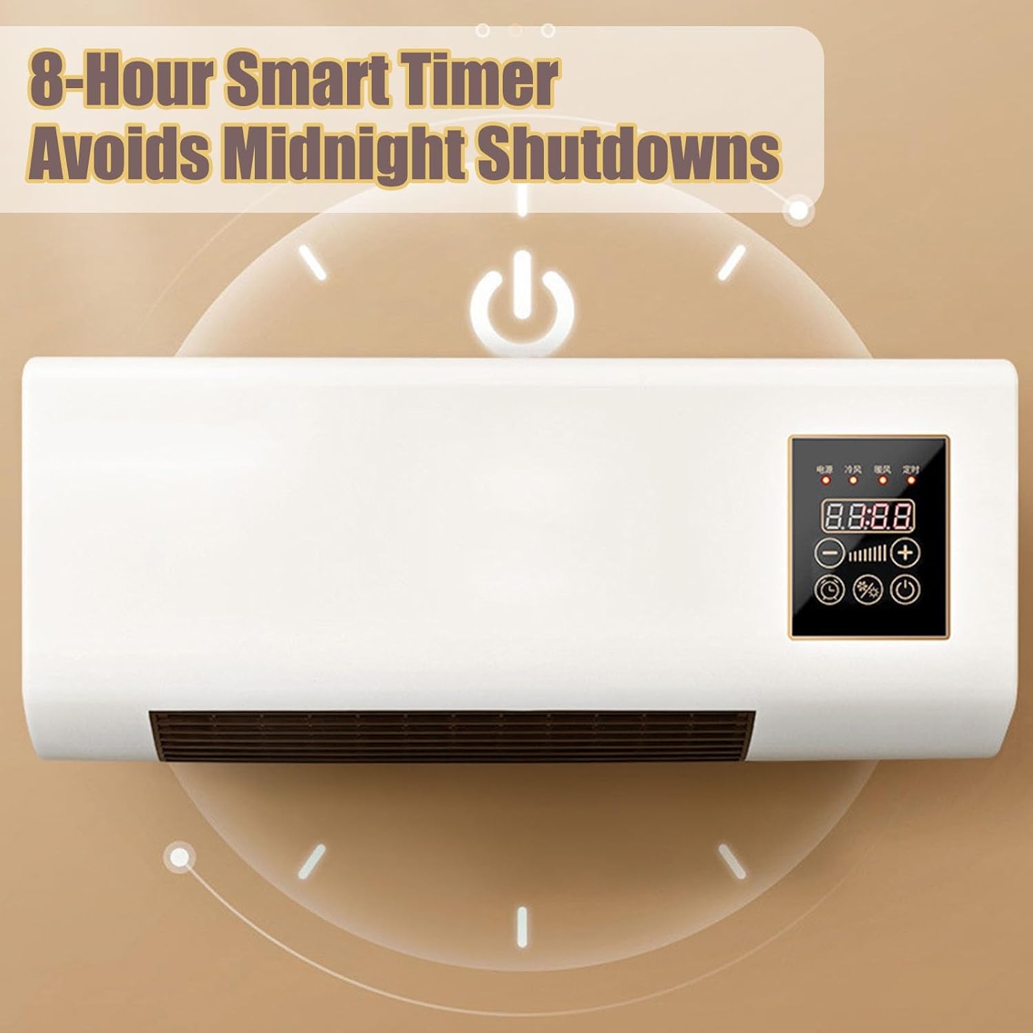 Portable Air Conditioner 2 In1 Mini Wall Mounted Smart Cooling and Heating Air Conditioner Fan for Bedroom Heater AC Unit Heating System Combo for Bathroom Office, RV(Red)