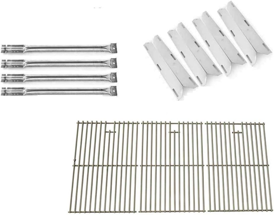 Grill Parts Zone Nexgrill 4 Burner 720-0677 Repair Kit Includes Stainless Steel Cooking Grates, Burners and Heat Plates