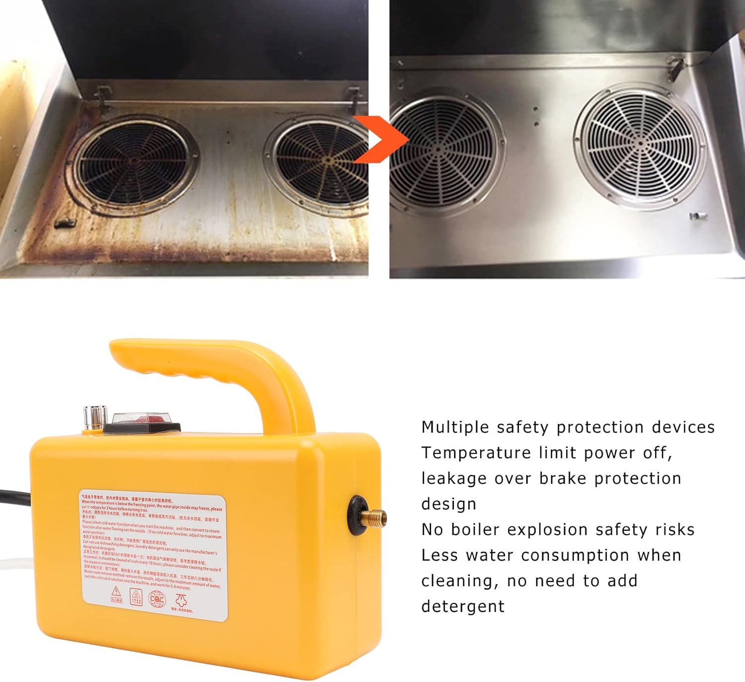 FLEXMAN High Pressure Steam Cleaner, Handheld High Temp Portable Cleaning Machine for Clean Air Conditioning, Range Hood, Washing Machine, Sofa, Car