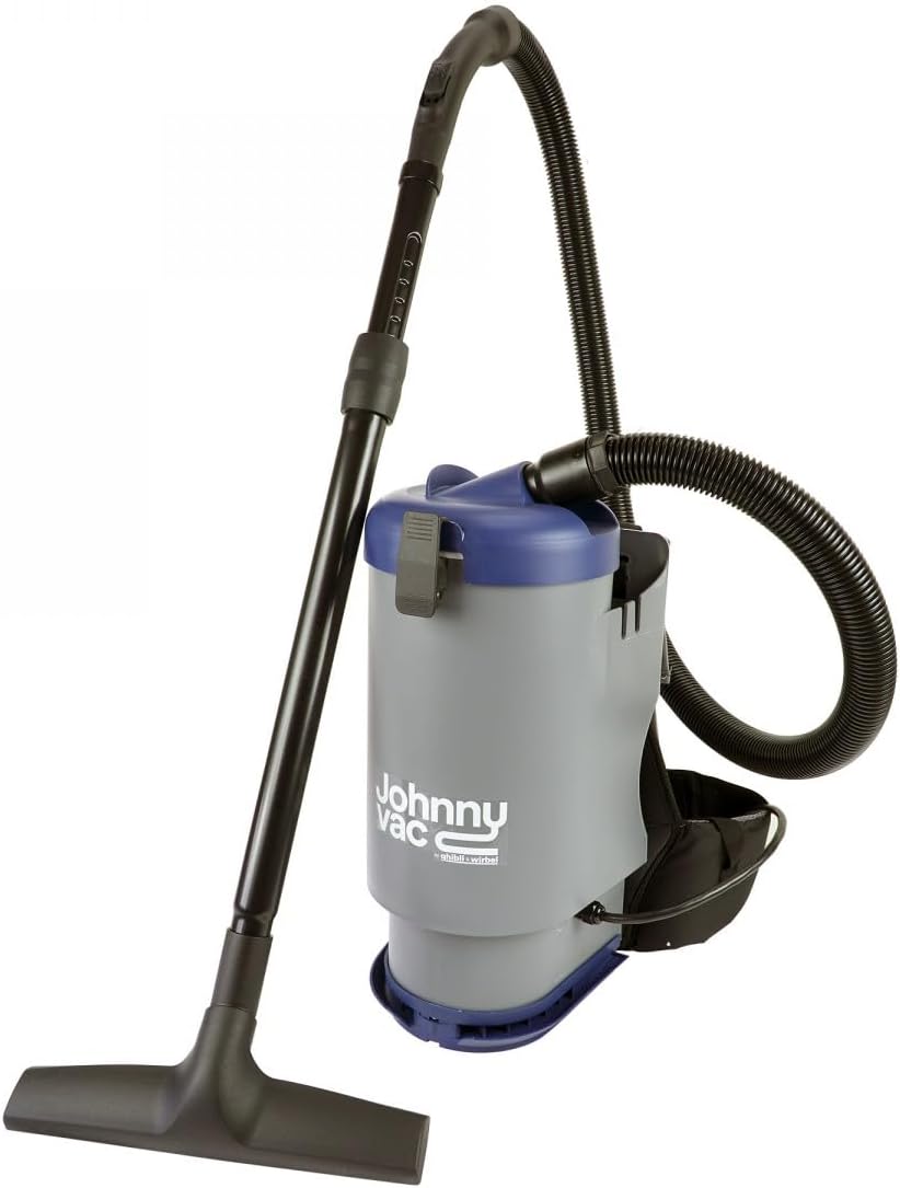 Johnny Vac Professional Backpack Vacuum JVT1 - with Complete Tool Set - HEPA - 30' (9 m) Power Cable - Cushion Shoulder Straps & Waist Belt