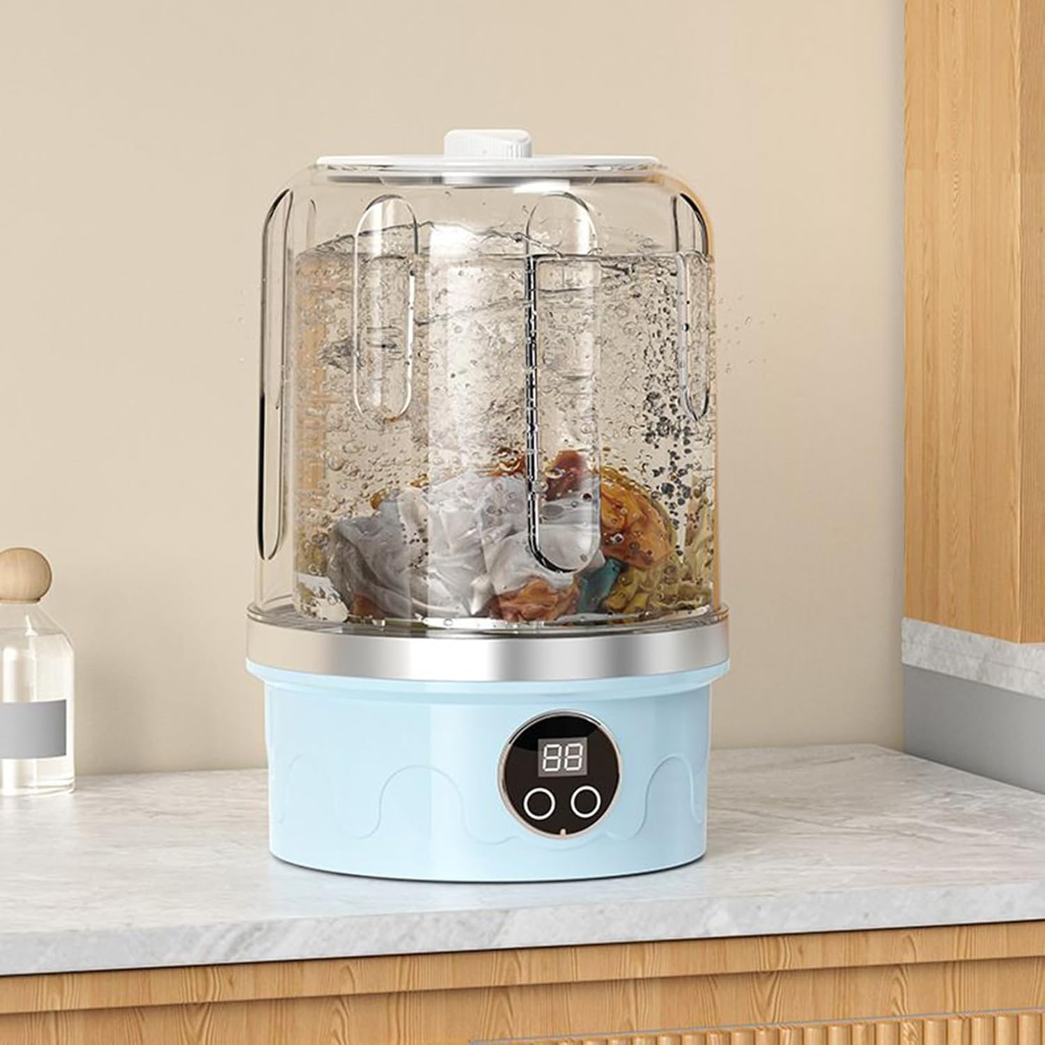 Underwear Washer - Rechargeable 3 Mode Portable Laundry Machine for Apartments, Compact Size with Easy, Washing Gadget for Camping, Travel, Rv, Dormitory and Daily Clothes, 5.59x8.35 Inches