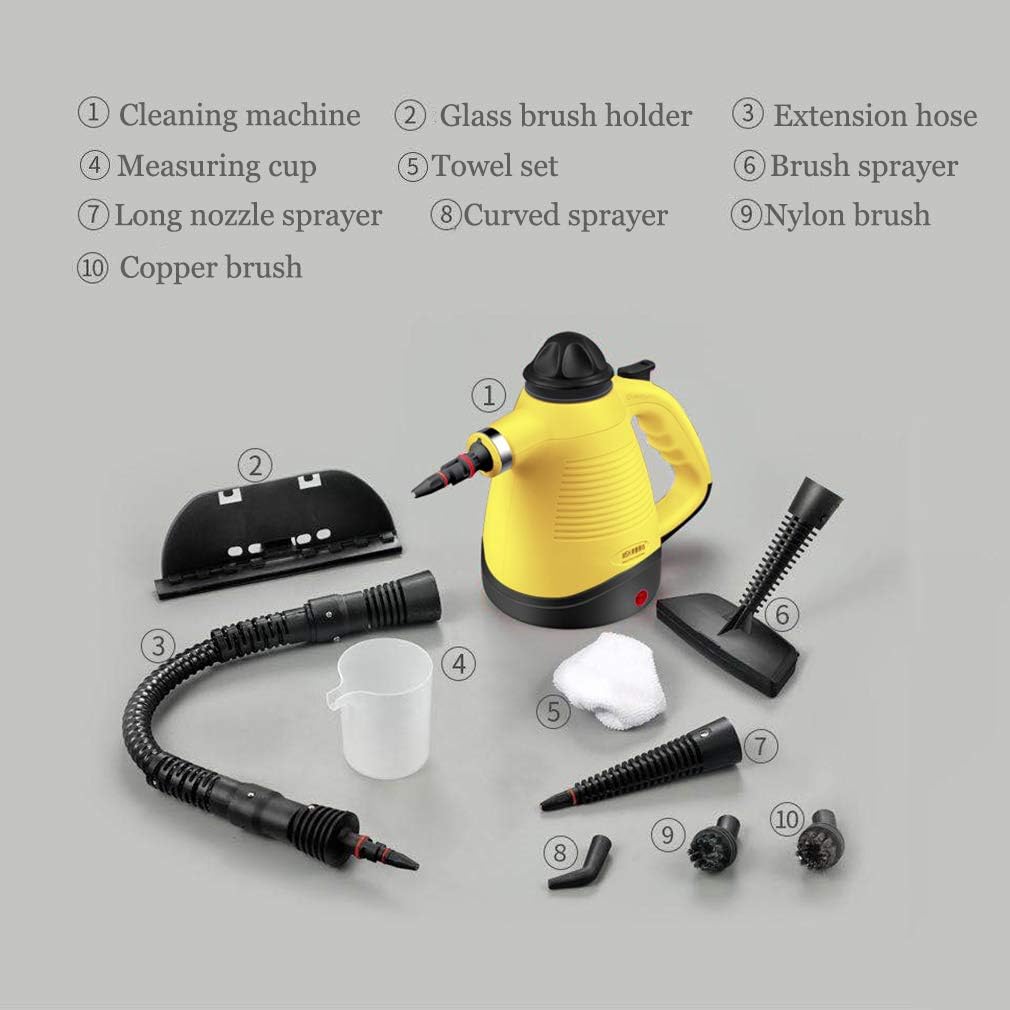 Multifunction Handheld Pressurized Steam Cleaner Portable Steamers Chemical-Free Sanitizer Steam Iron for Bathroom Kitchen Pets Children's Toys Cars