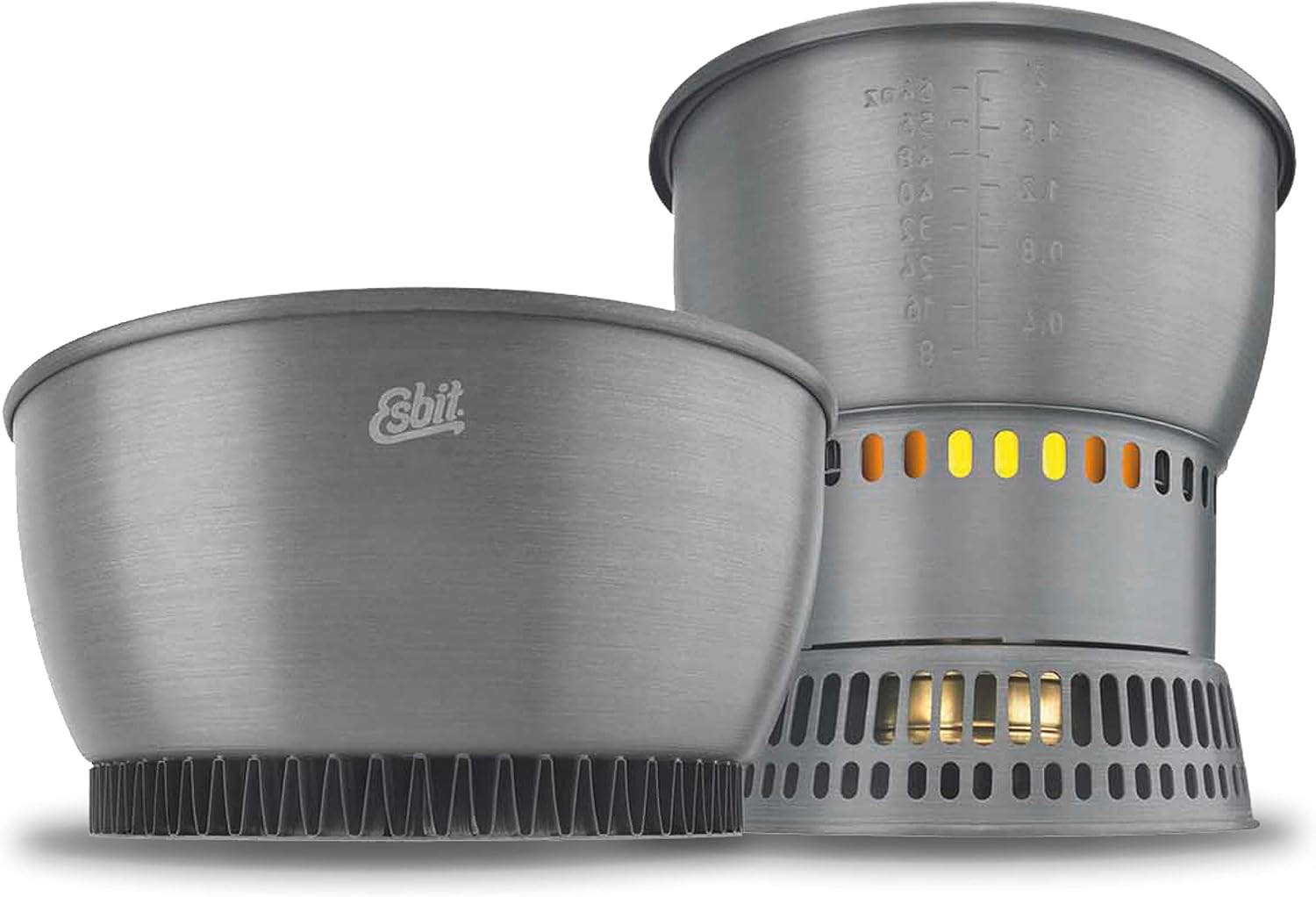 Esbit 12-Piece Lightweight Cook Set with Brass Alcohol Burner, 2 Aluminum Pots and Frying Pan