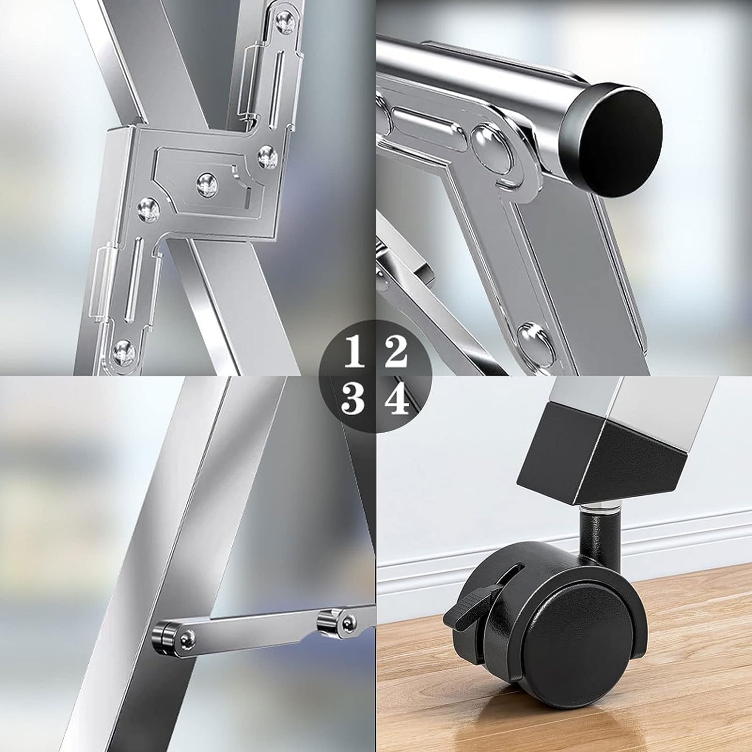 Laundry Rack Clothes Airer Folding Adjustable Laundry Rack Stainless Steel Garment Rack with 4 Universal Wheel Clothing Drying Rack Clothes Dryer Rack