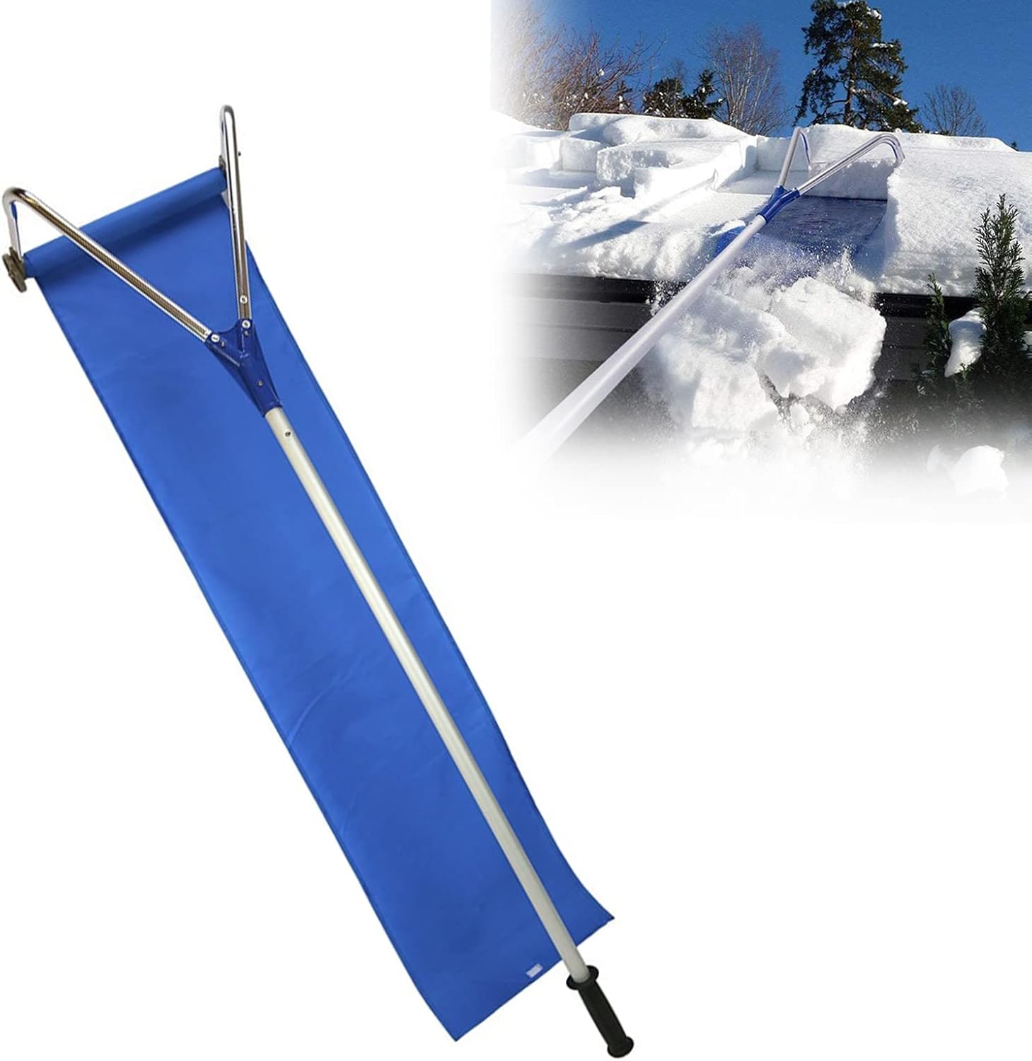 Roof Snow Shovel, Roof Snow Rake Removal Tool, 21 Ft with Adjustable Telescoping Handle, Will Relieve Your House of The Heavy Snow
