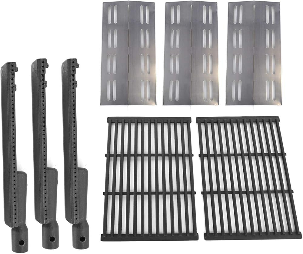Replacement Kit for Grill Chef, Grand Hall REGAL04CLP, SS54-LP, SS54-LP & SAMS Gas Models - 3 Cast Burners, 3 Heat Plates & Cast Cooking Grates