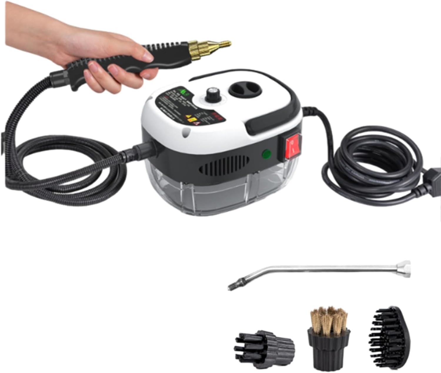 2500w Handheld High-Temperature Pressurized Steam Cleaner, Car Engine Steam Cleaner Machine, Pressurized Handheld Steam Cleaner, Mini Steamer for Cleaning, This Litte Machine Packs a Punch (White)