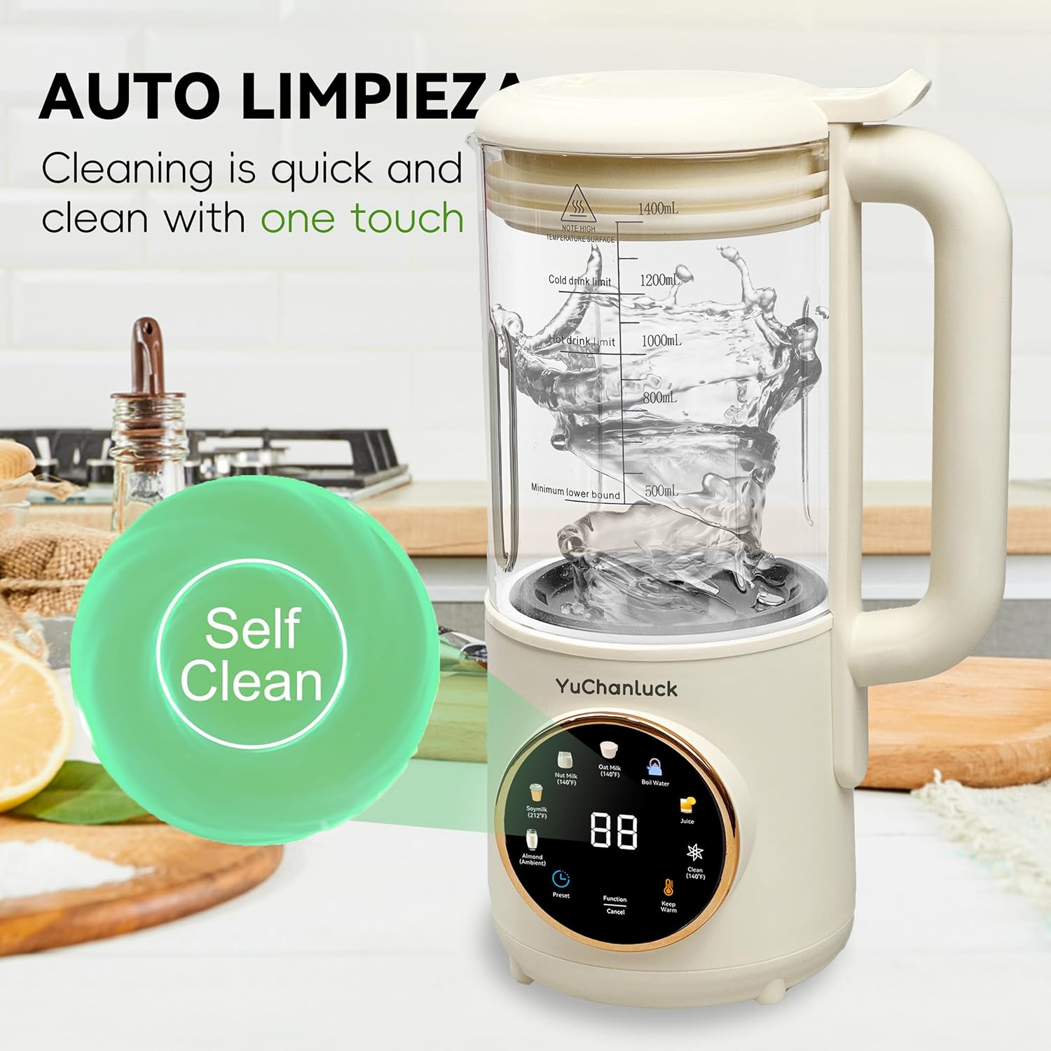 Nut Milk Maker 47oz,Homemade Soy Milk,Almond Milk,Plant Based Milks,Oat Milk,Coconut,Baby Food,Electric Bean and Nut Milk Machine with Delay Start/24 Hours Timer/Keep Warm/Self-Cleaning/Boil Water