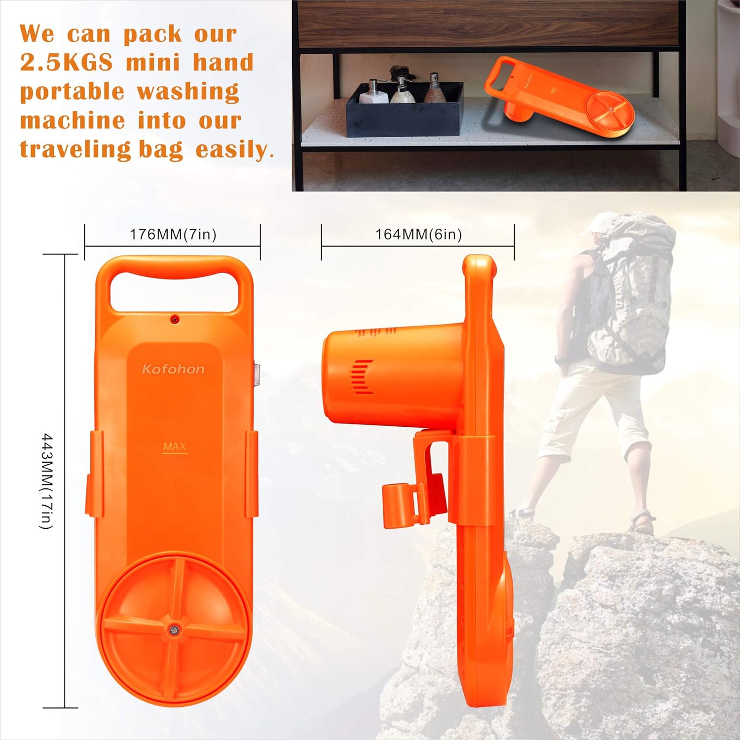 Portable Washing Machine Small Mini Hand Compact Semi Automatic Washer Laundry Perfect for Home Apartment Dorm RV Camping Travel Trip Outdoor Indoor for 6.5Lbs Washing Capacity