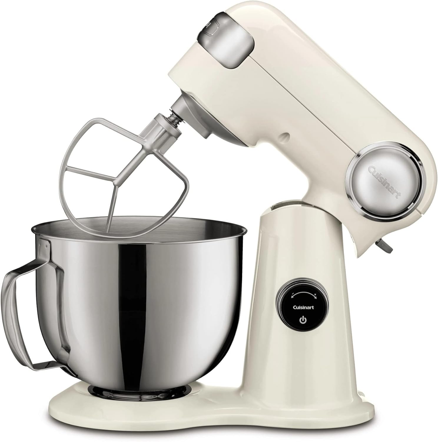 Cuisinart SMD-50CRM Precision Pro 5.5-Quart Digital Stand Mixer with 12-Speeds, 3 Preprogrammed Food Prep Settings, Mixing Bowl, Chef's Whisk, Flat Mixing Paddle, Dough Hook, and Splash Guard, Cream