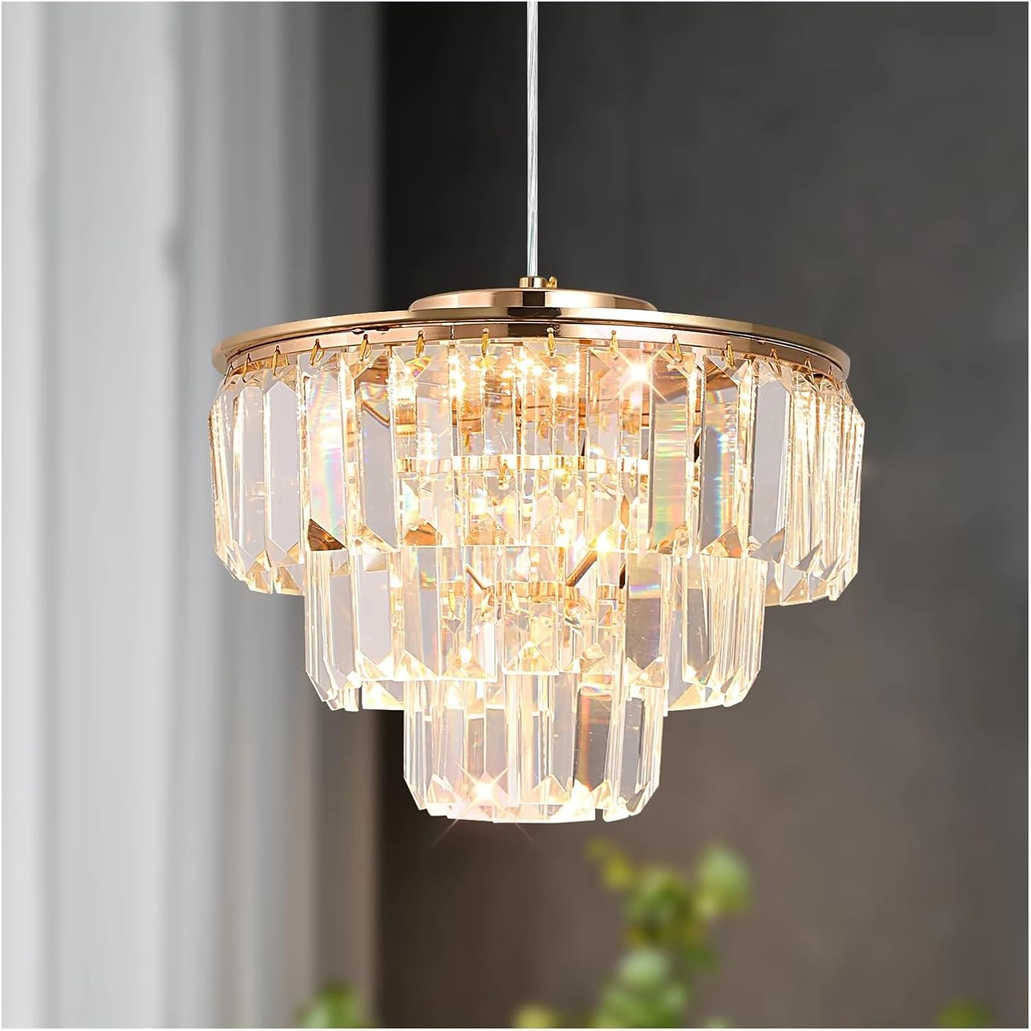Modern Pendant Light K9 Crystal Led Chandelier Kitchen Island Decor Hanging Fixture Living Dining Room,Household