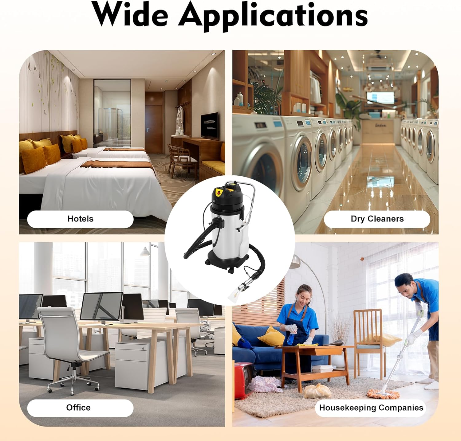 Commercial Carpet Cleaner 3 in 1 Multi-Purpose Floor Cleaning Machine Vacuum Cleaner 1049W Heavy Duty Extractor Vacuum Washing Machine Sofa Curtain Carpet Cleaning Machine,N